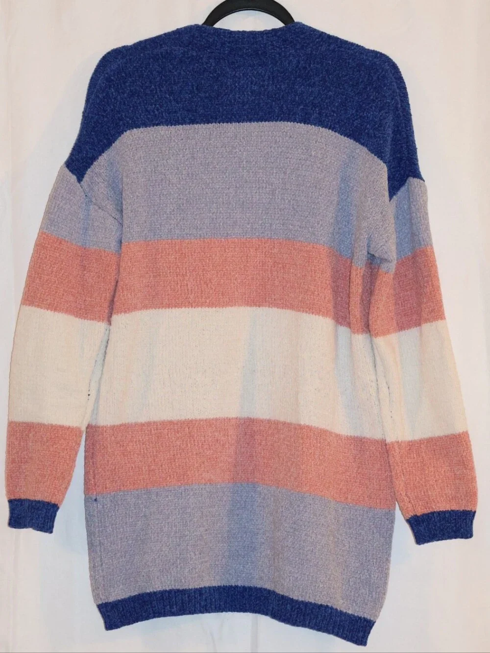 The Mint Open-Front Horizontal Stripe Cardigan Sweater.